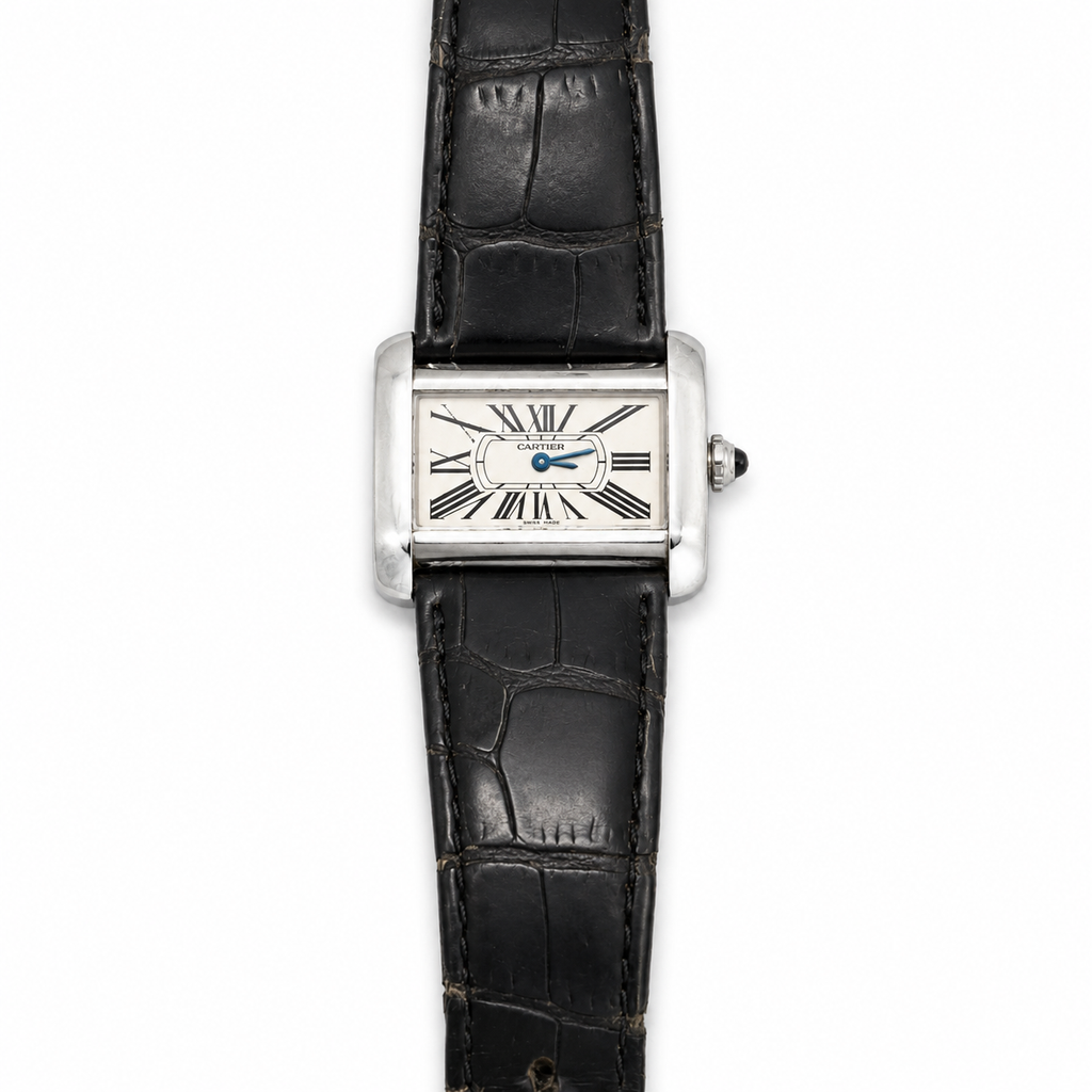 Cartier White Dial on Black Strap W6300255