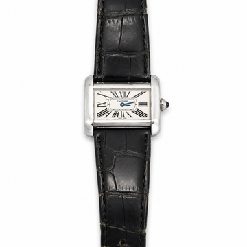 Cartier White Dial on Black Strap W6300255