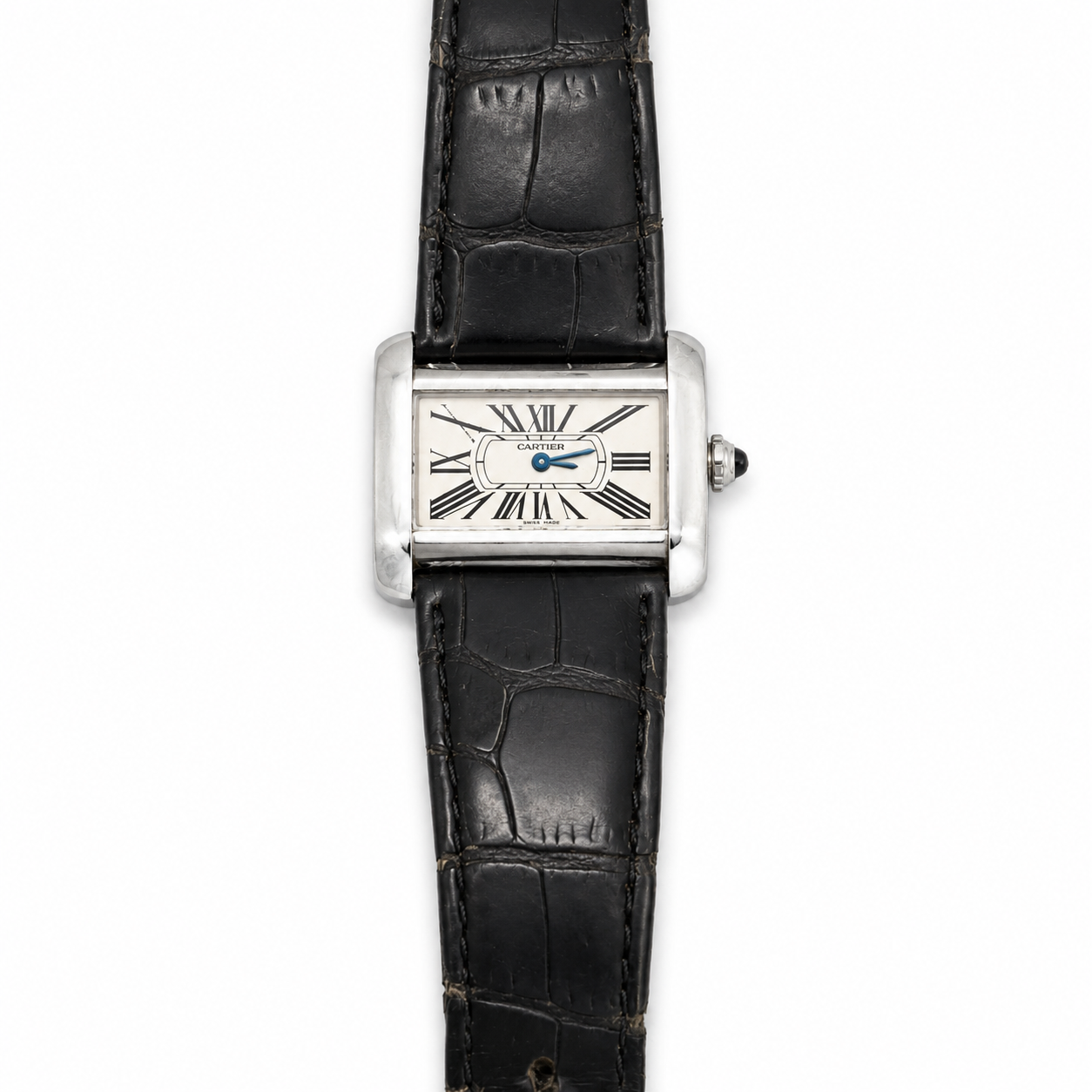 Cartier White Dial on Black Strap W6300255