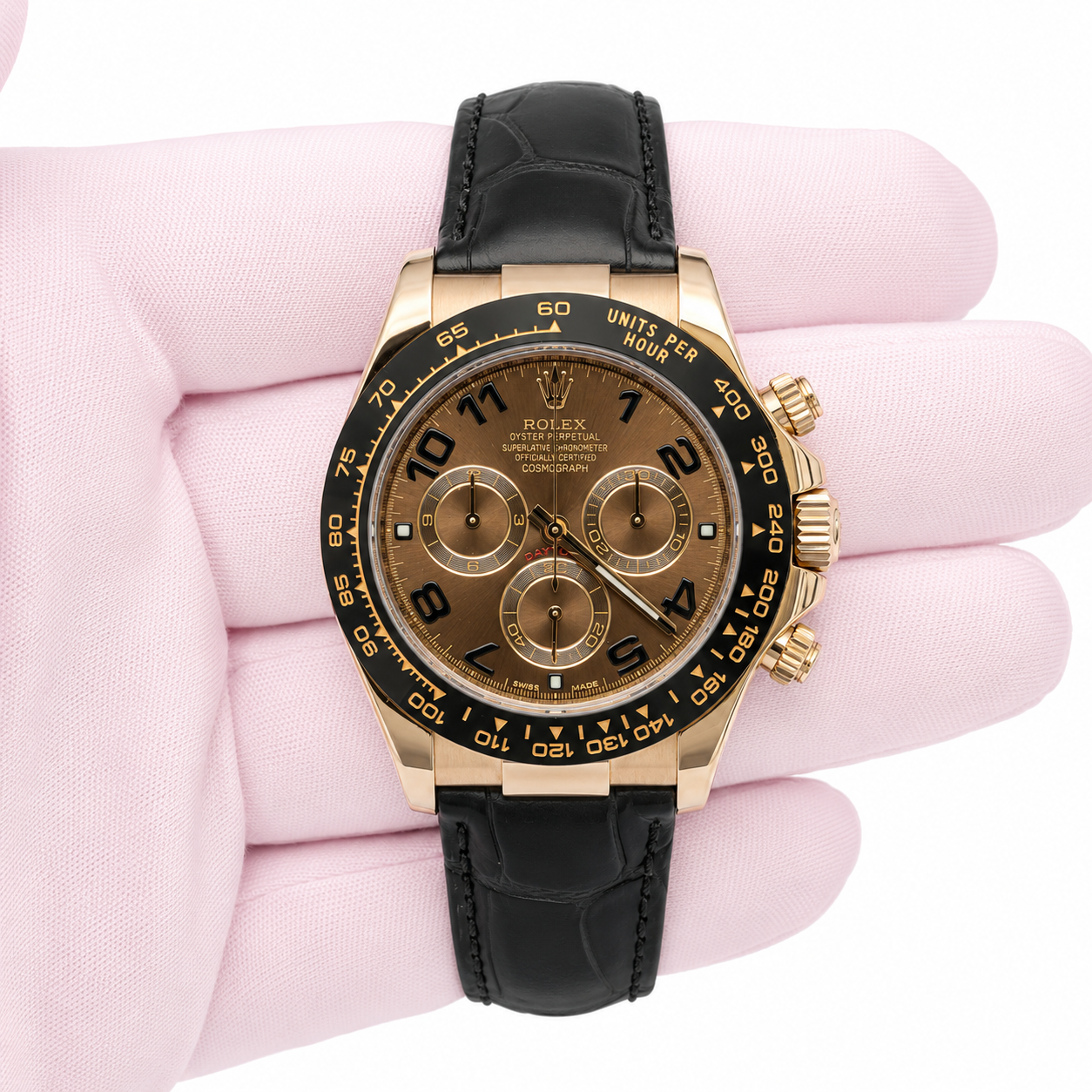 Rolex Daytona Chocolate Arabic Dial on Oysterflex 116515LN Service Papers