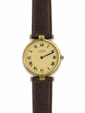 Cartier Must De Cartier Paris Champgane/Cream Dial on Brown Strap Card