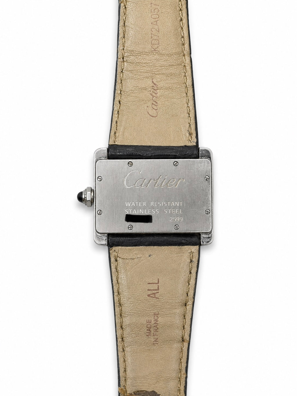 Cartier White Dial on Black Strap W6300255