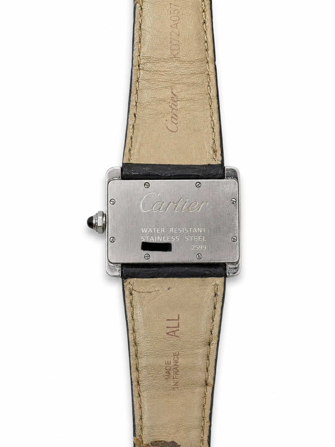 Cartier White Dial on Black Strap W6300255