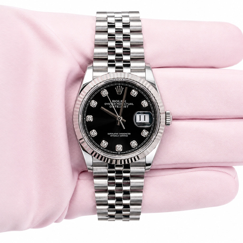 Rolex Datejust 36 Black Diamond Dial on Jubilee 126234 Papers 2025