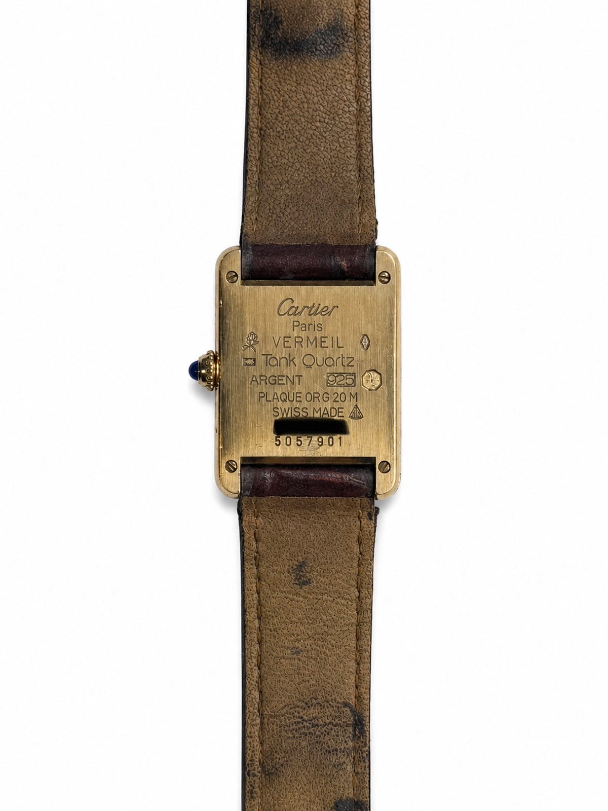 Cartier Must De Cartier Vermail Silver Dial on Brown Strap W1017354