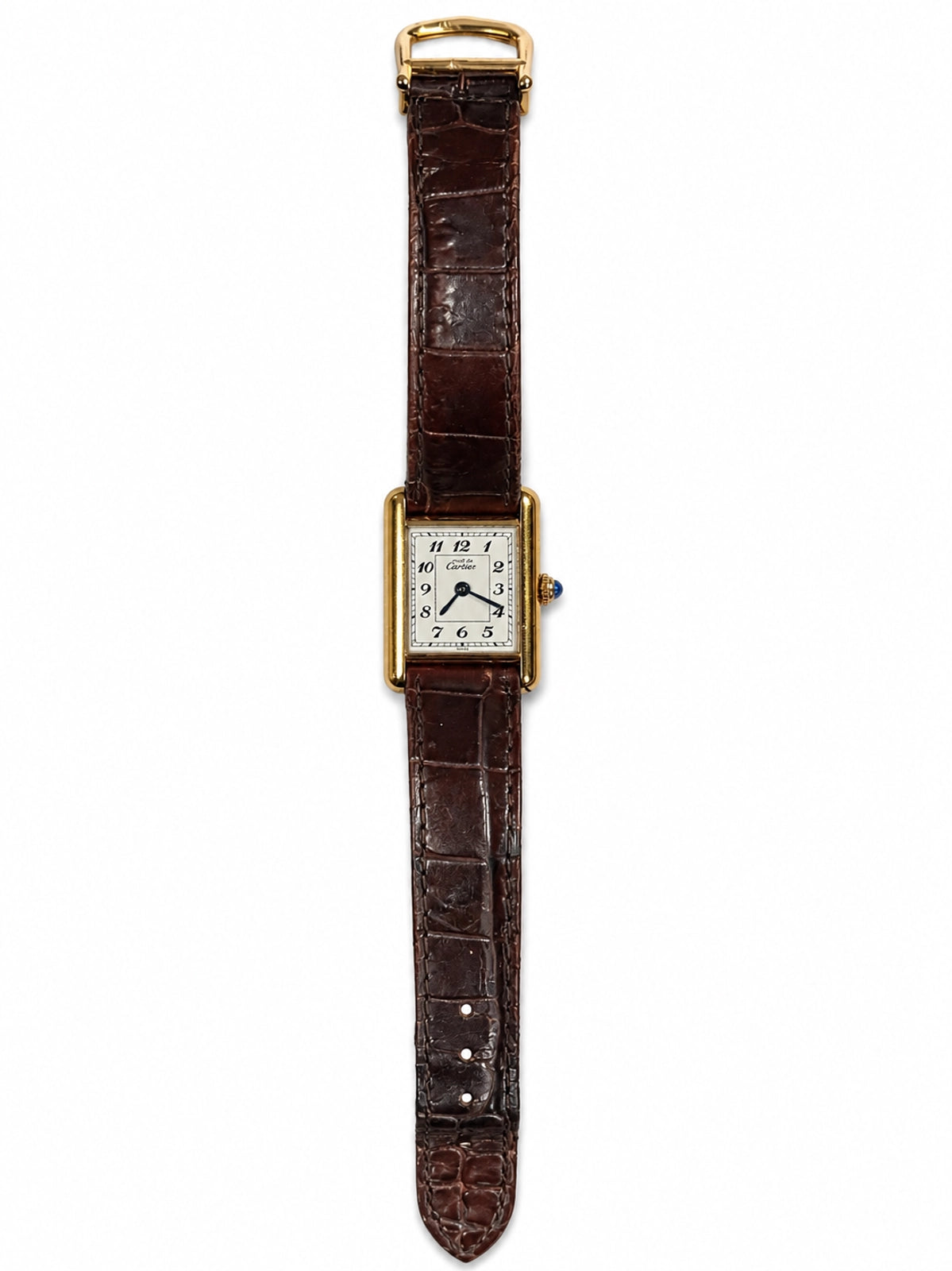 Cartier Must De Cartier Vermail Silver Dial on Brown Strap W1017354